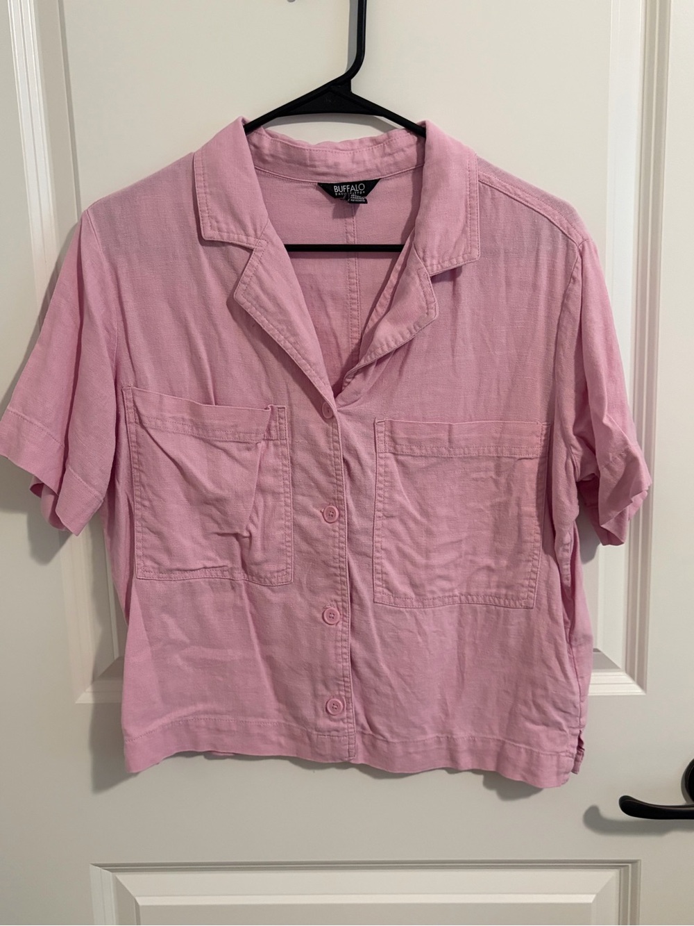 Buffalo David Bitton Light Pink Short-Sleeve Button-Down Shirt